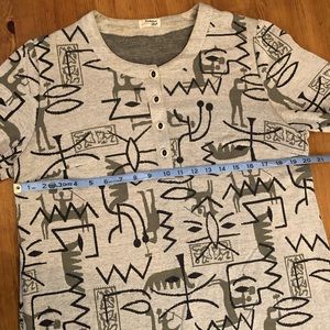 Coolest Vtg 60s Hieroglyphic Print Dress